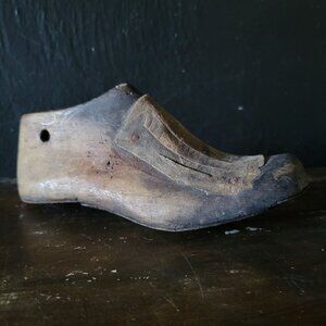 Antique Wooden Shoe Mold Cobblers Form, Child Shoe Form, Shabby Chic Decor